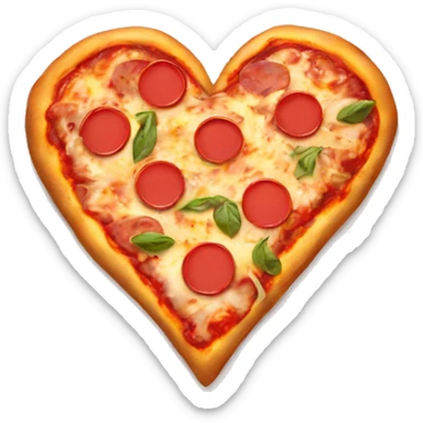 Pizza heart sticker