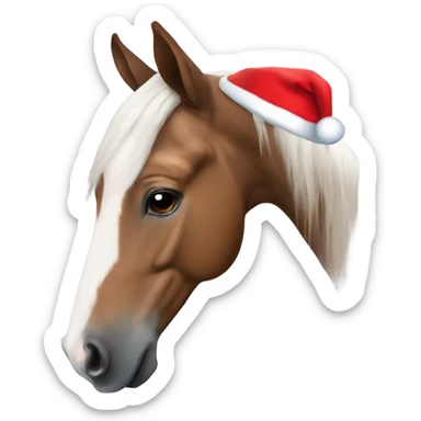 horse with santa hat sticker