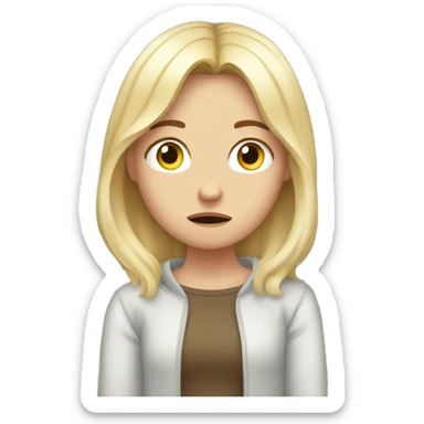 very sad white girl in fort of mirror sticker