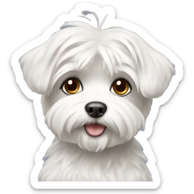 maltese with short hair sticker