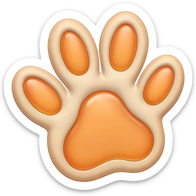 a very light pale pastel apricot pawprint sticker