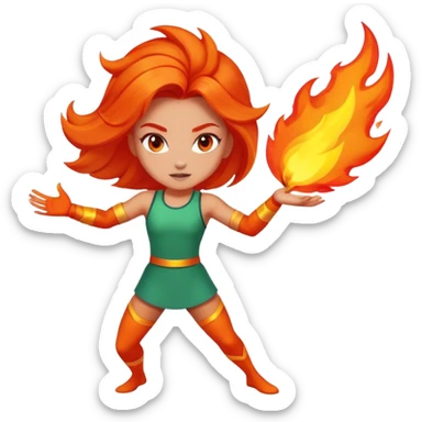 Girl Confident, energetic, competitive, bold. Think fiery colors, dynamic pose. sticker