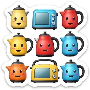 Electrodomésticos de cocina graciosos  sticker