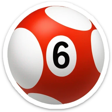 Boule de billard avec le numéro 6 dessus sticker