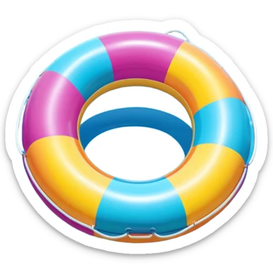 inflatable pool float object icon, colorful swimming ring, glossy plastic texture, summer vibe, 3D cartoon, mobile game icon style, centered, clean background, no text, no watermark
 sticker