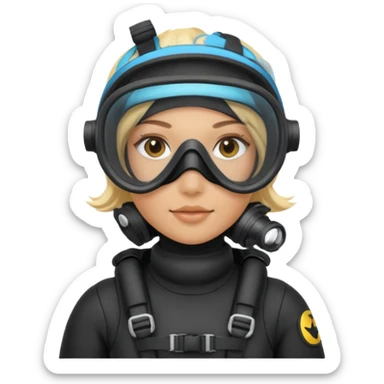 scuba diving girl blonde  sticker