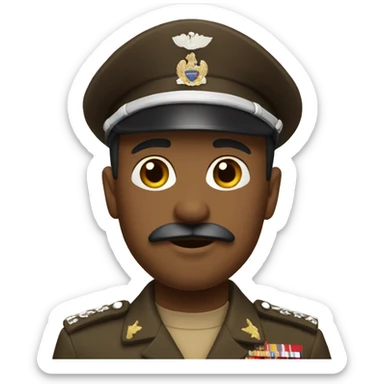 man with small mustache wearing brown military uniform sticker