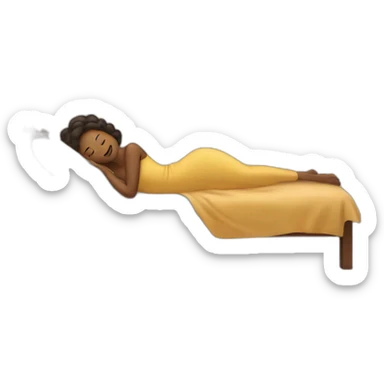a women laying on a bed  sticker