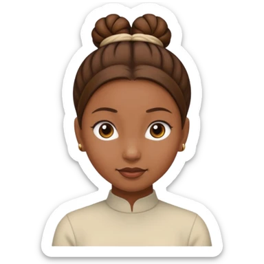 cô ý tóc nâu và búi tóc  sticker