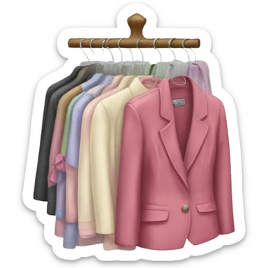 Rack of feminine clothes sticker