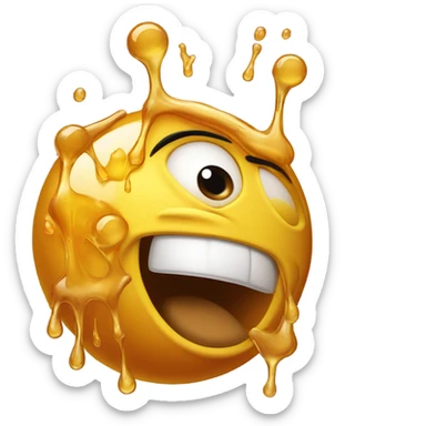 Emoji throwing up 2 balls of hunny sticker