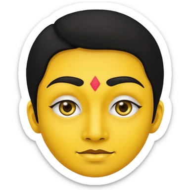 Yellow face with black bindi sticker