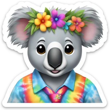 Hippie girl koala sticker