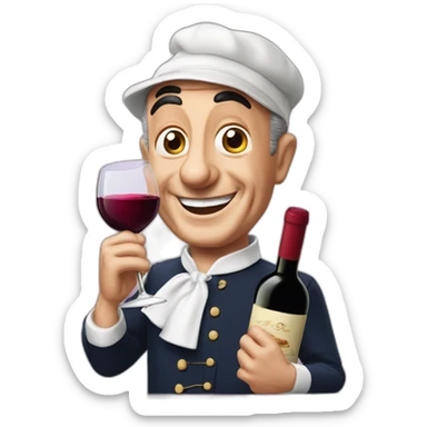 louis de Funès with wine sticker