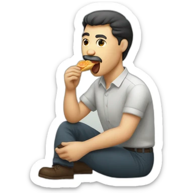 Man eating the communist symbol sticker