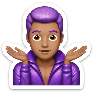 man office supervisor wearing glitter purple glittery clothes sticker