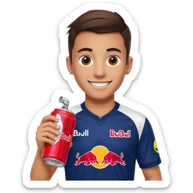 Red bull energy drink imogi for soccer players sticker