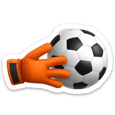 Ballon de foot noir et gants de gardien  sticker