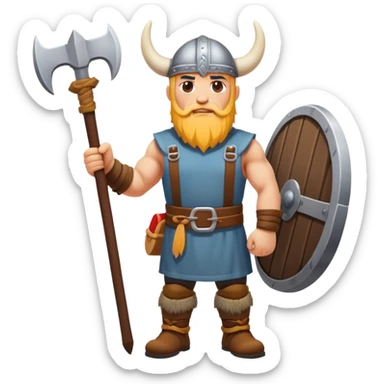road builder full body as a viking with big kebab sticker