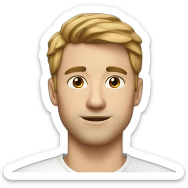 30 year old white man with short brown hair thick eyebrows and hoop earrings sticker