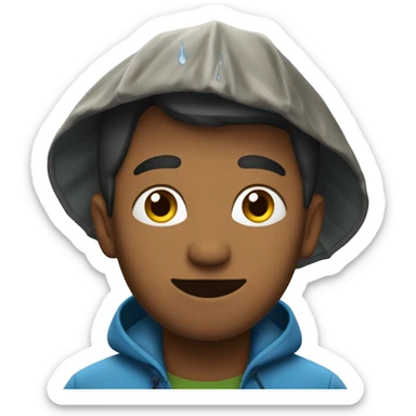 un hommes sous la pluie  sticker