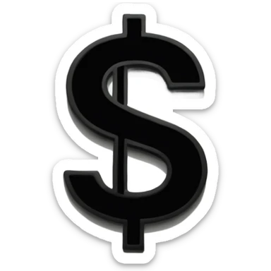 Black dollar sign sticker