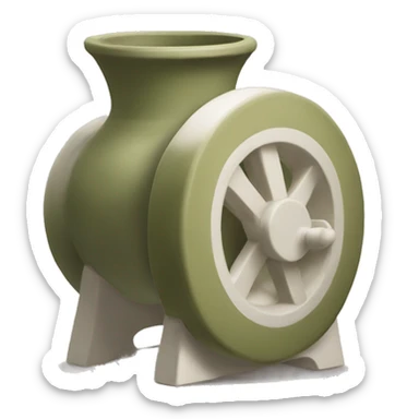 Olive green and white pottery wheel  sticker