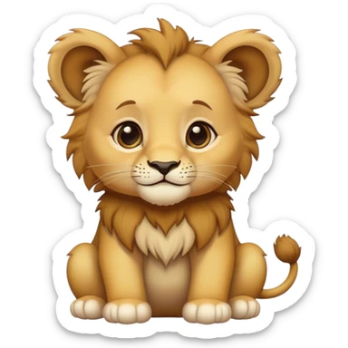 cute baby lion cub sticker