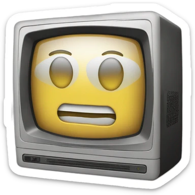 old tv with html code like a hacker sticker