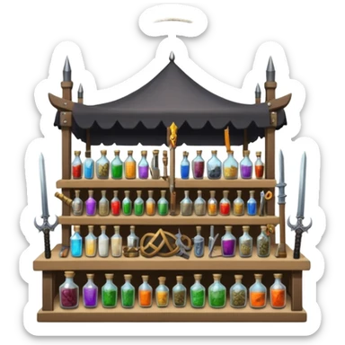 weapon market where we buy sword ,armor, potion  sticker