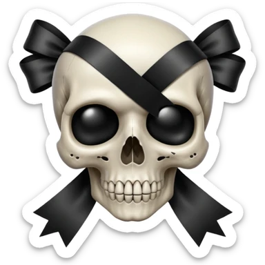 BLACK RIBBON SKULL sticker