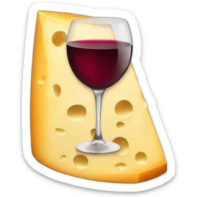 cheese and red wine sticker