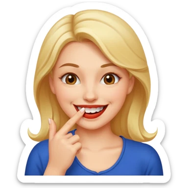 Carita sonriente sexy mordiéndose un dedo sticker