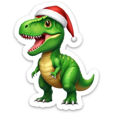 T-rex wearing a Santa hat  sticker