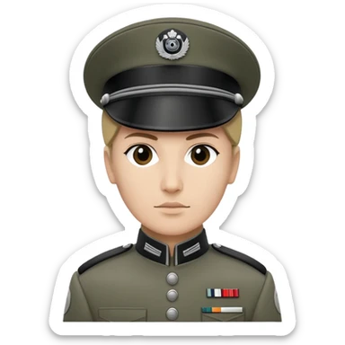 Star Wars Imperial officer with kepi hat and no shoulder boards, olive-gray uniform sticker