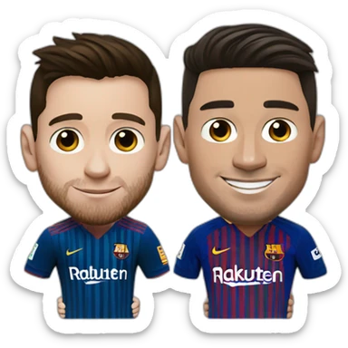 Realistic Leo Messi and realistic Cristiano Ronaldo huging sticker