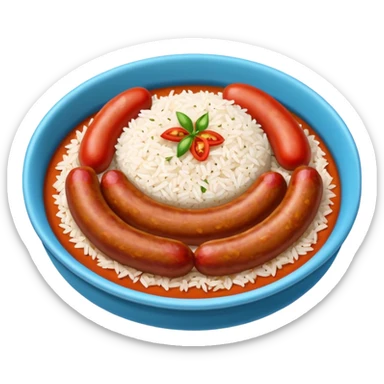 emoji of Rougail saucisse meal. Typical Reunion island meal sticker