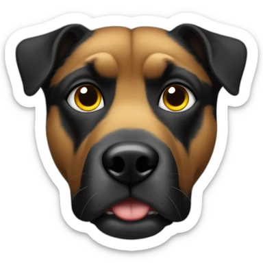 perro negro con ojos amarillos sticker