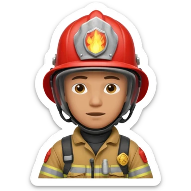 male firefighter on fire sticker