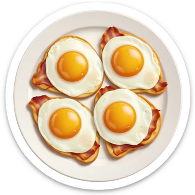 Fried Eggs and bacon in a plate sticker