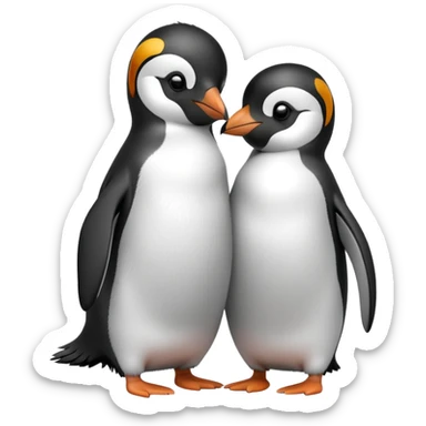Two penguins hugging each other sticker