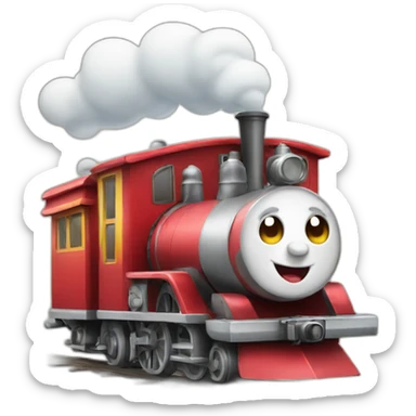 happy funny train sticker