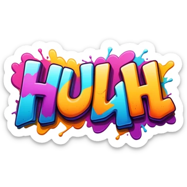 Graffiti the word Huh sticker