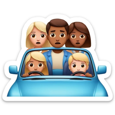 people looking scared driving in bad neighborhoods  sticker