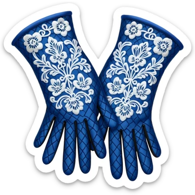victorian gloves lace pattern blue sticker