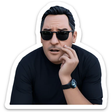 stylish boy in black shirt sticker