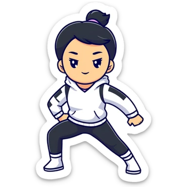 girl with fierce pose sticker