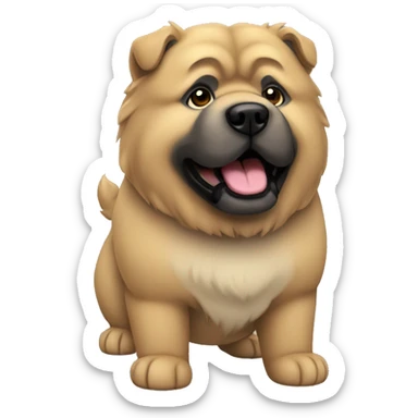 Beige grey chow-chow black muzzle sticker