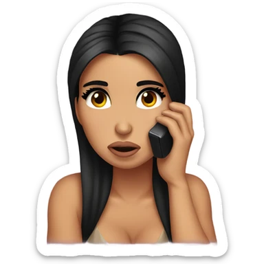 Kim Kardashian is crying and talking on the phone sticker