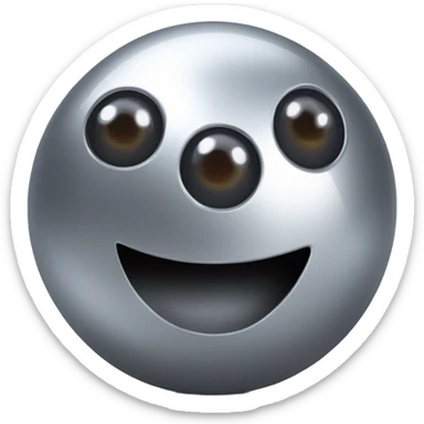 Metal ball with oval-shaped eyes driving on 4 car wheels sticker